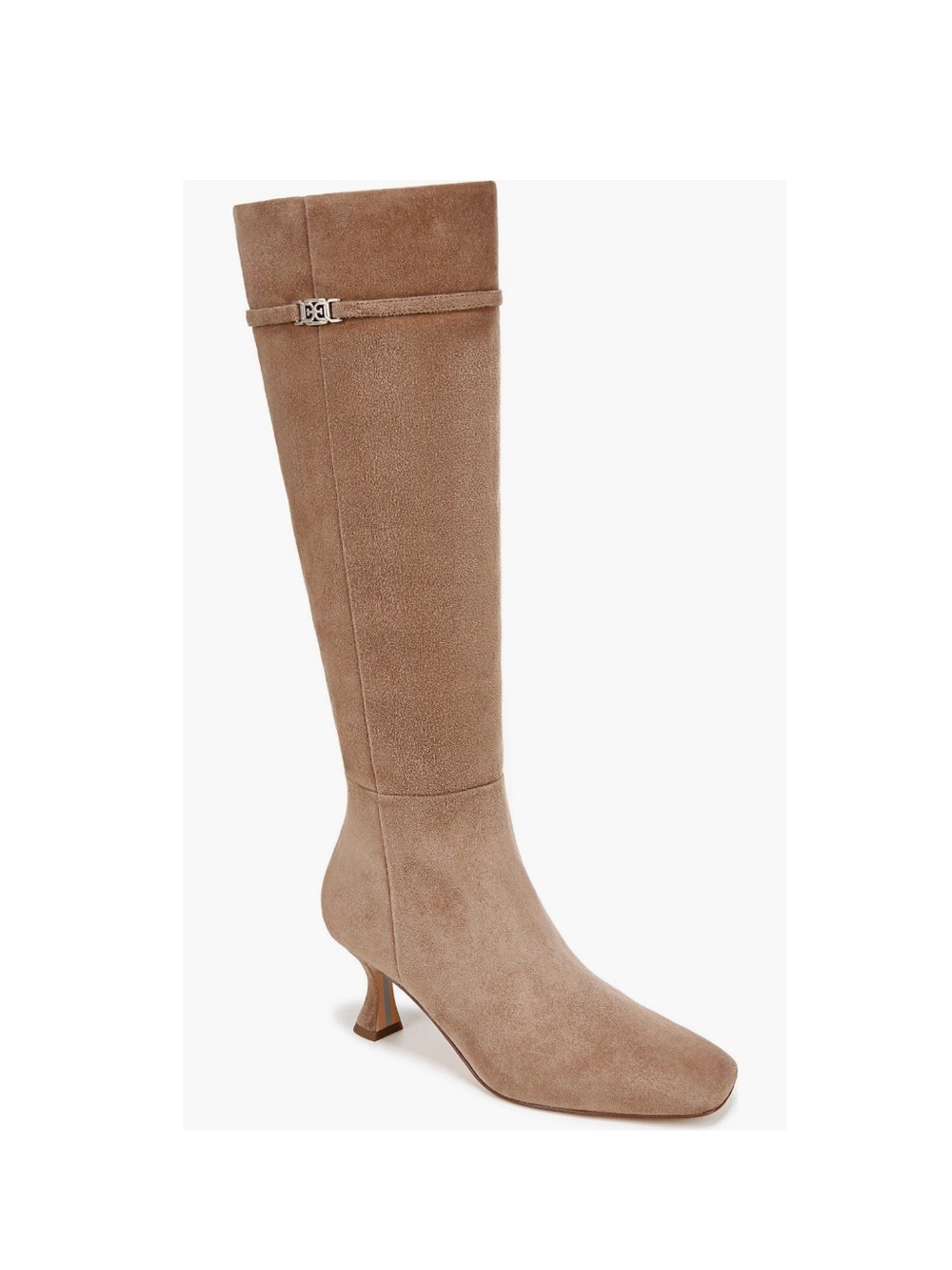 Sam Edelman Lyla Knee High Leather Boots Almond Taupe Women’s Size 8 Wide Calf